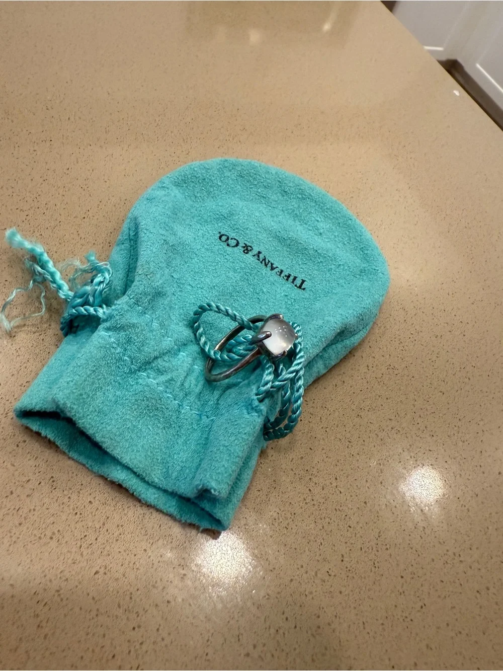 Tiffany & Co. Sugar Stacks Sterling Silver Ring + Tiffany Pouch size 9